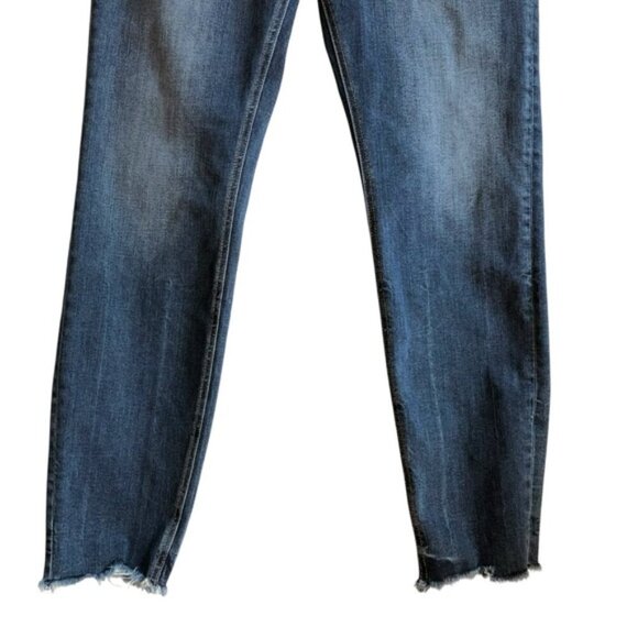 Silver Most Wanted Mid Rise Skinny Jeans Size 34 Dark Wash Frayed Hem - Picture 4 of 13